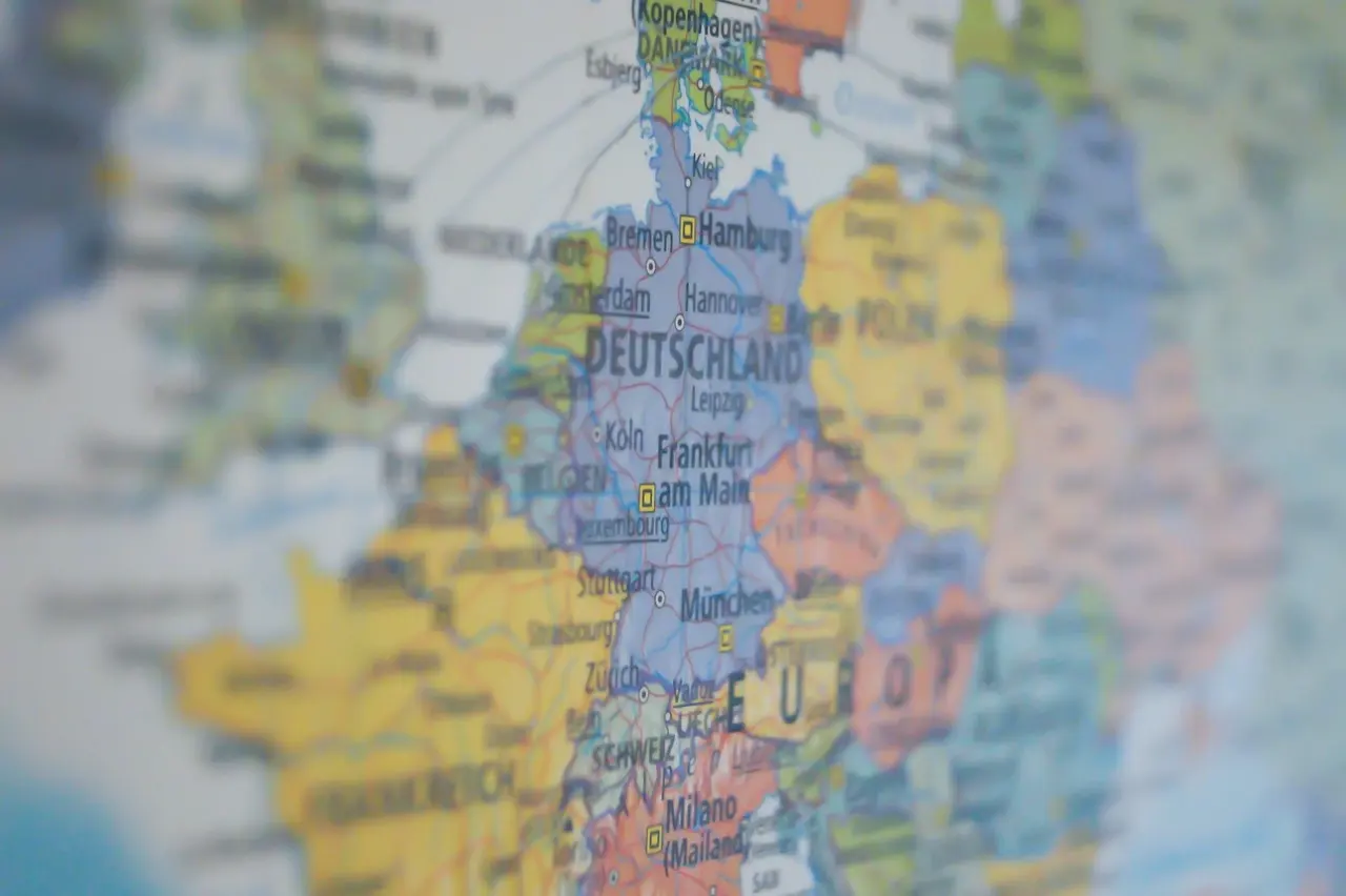 Kaart van Europa om de Europese dekking van SolarWash aan te geven